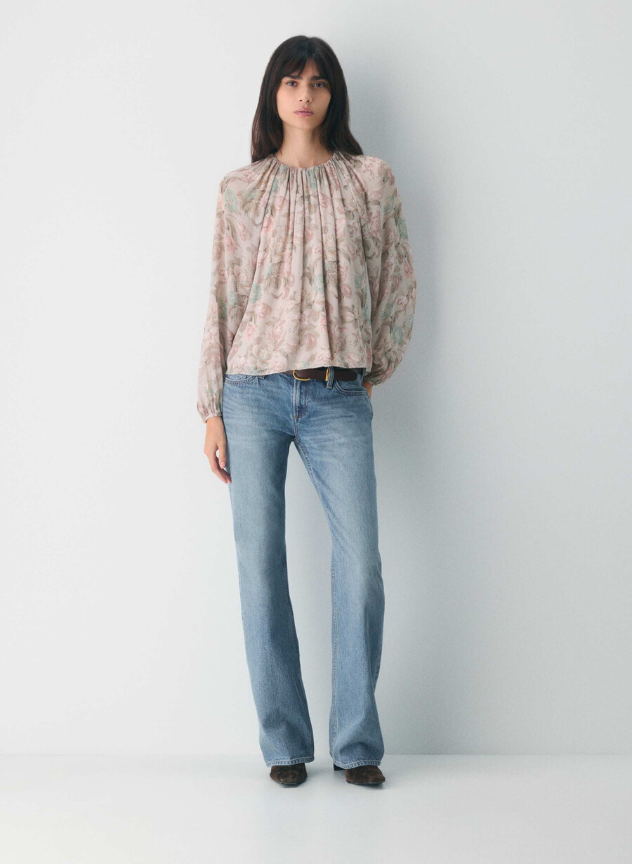 monet blouse dusty pink multi