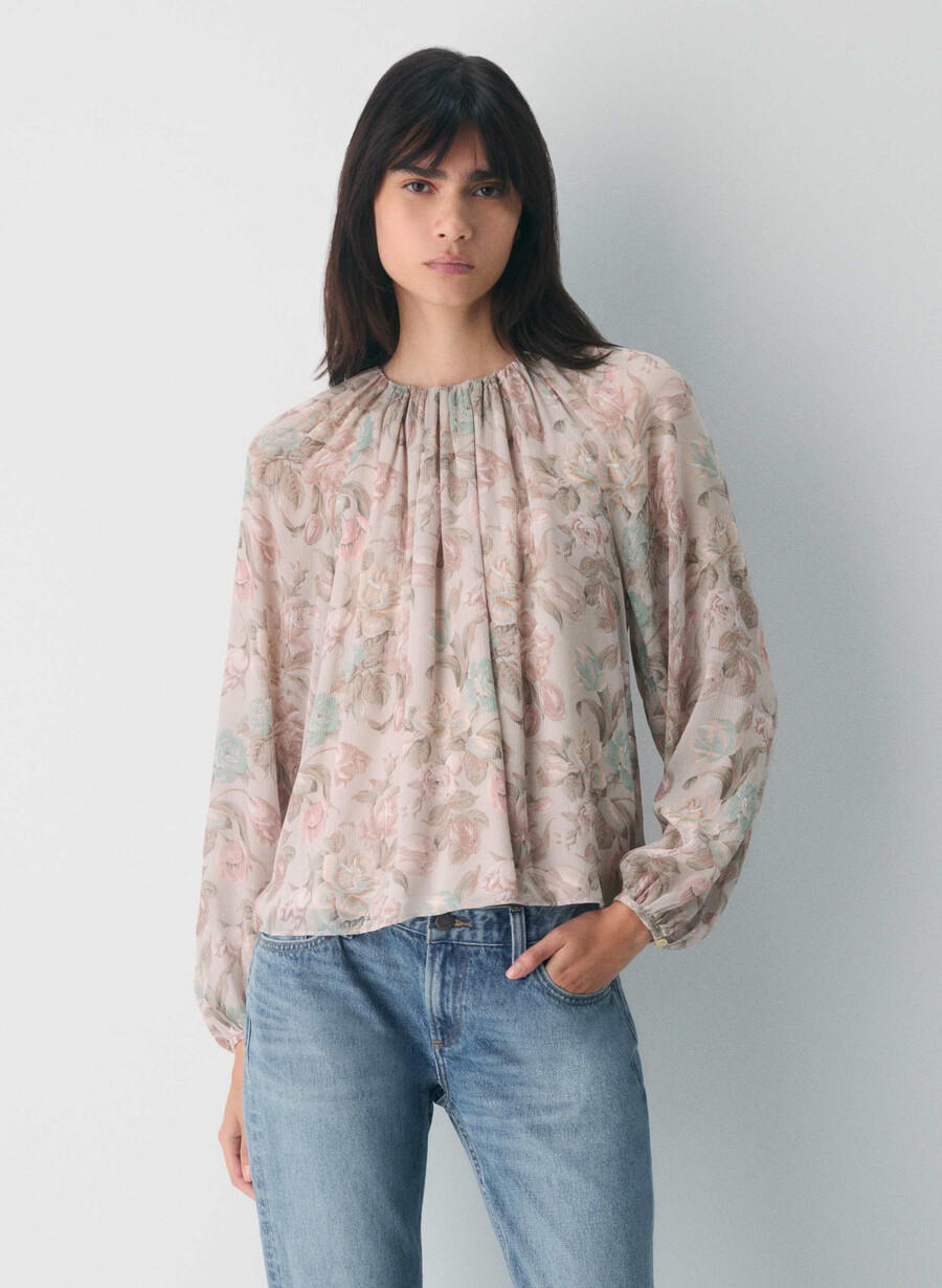 monet blouse dusty pink multi