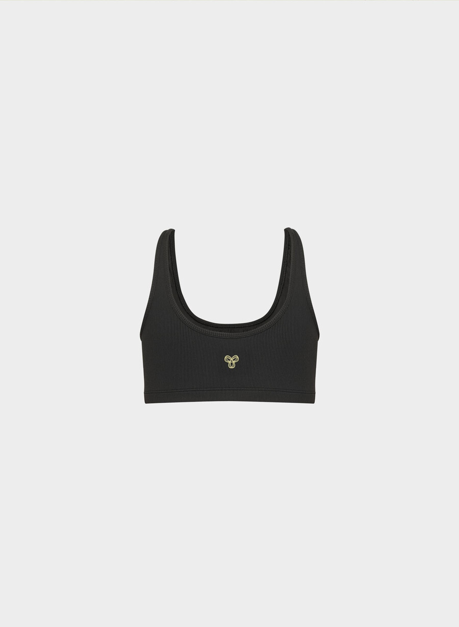 life rib mini bra top black