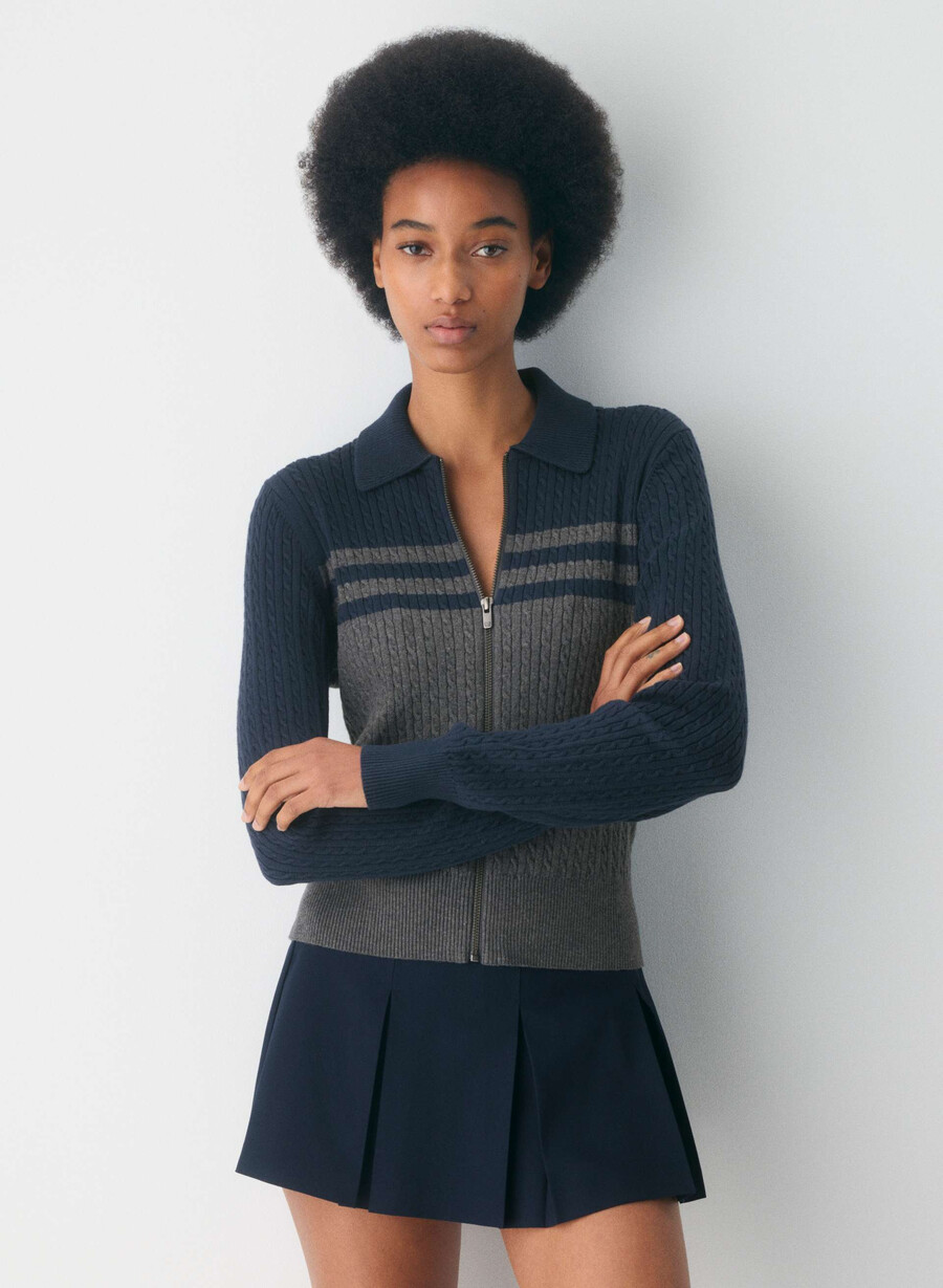 cotton charm meadow zip-up hthr chrcl admiral