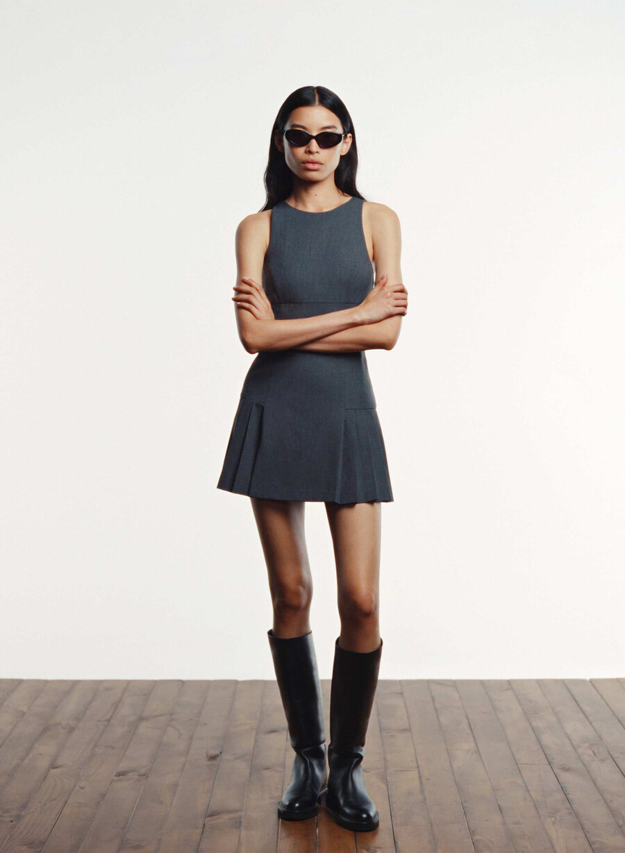 bridle dress heather charcoal