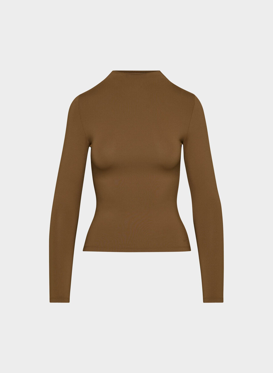 original contour lyric mockneck chocolatier brown