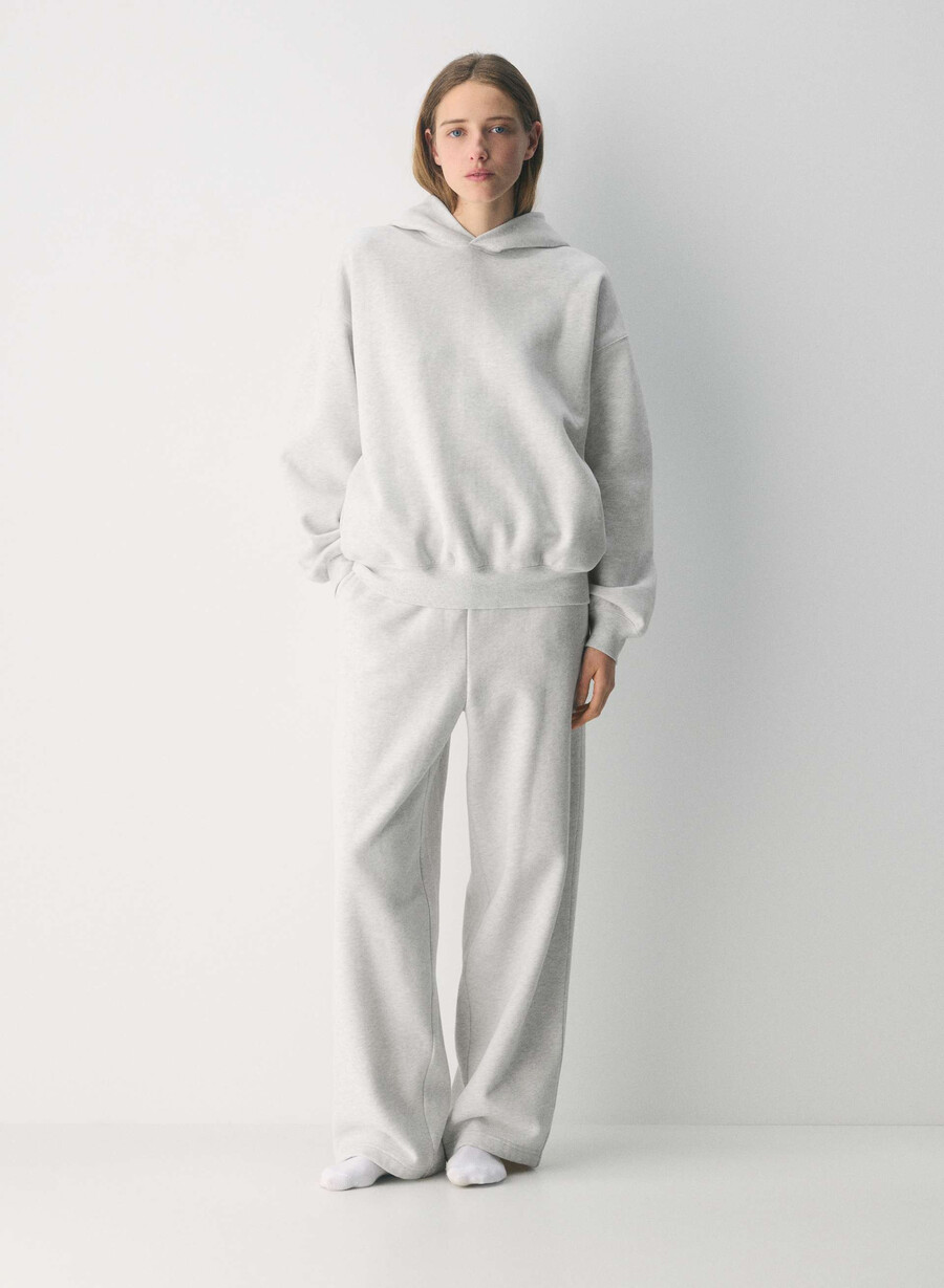 cozy sweatfleece mega hoodie heather cloud white