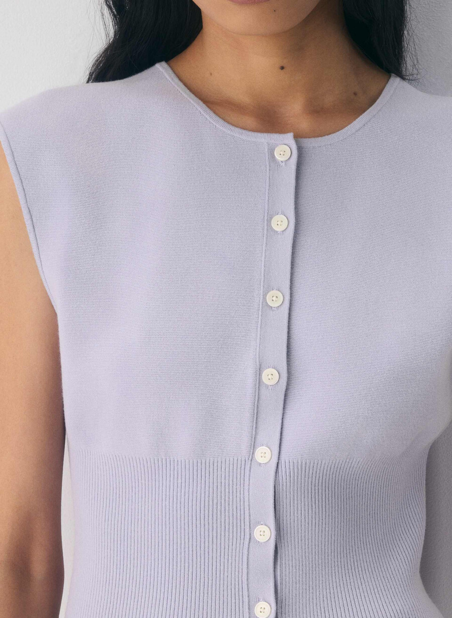 golightly sleeveless cardigan - wonder yarn wildflower lilac