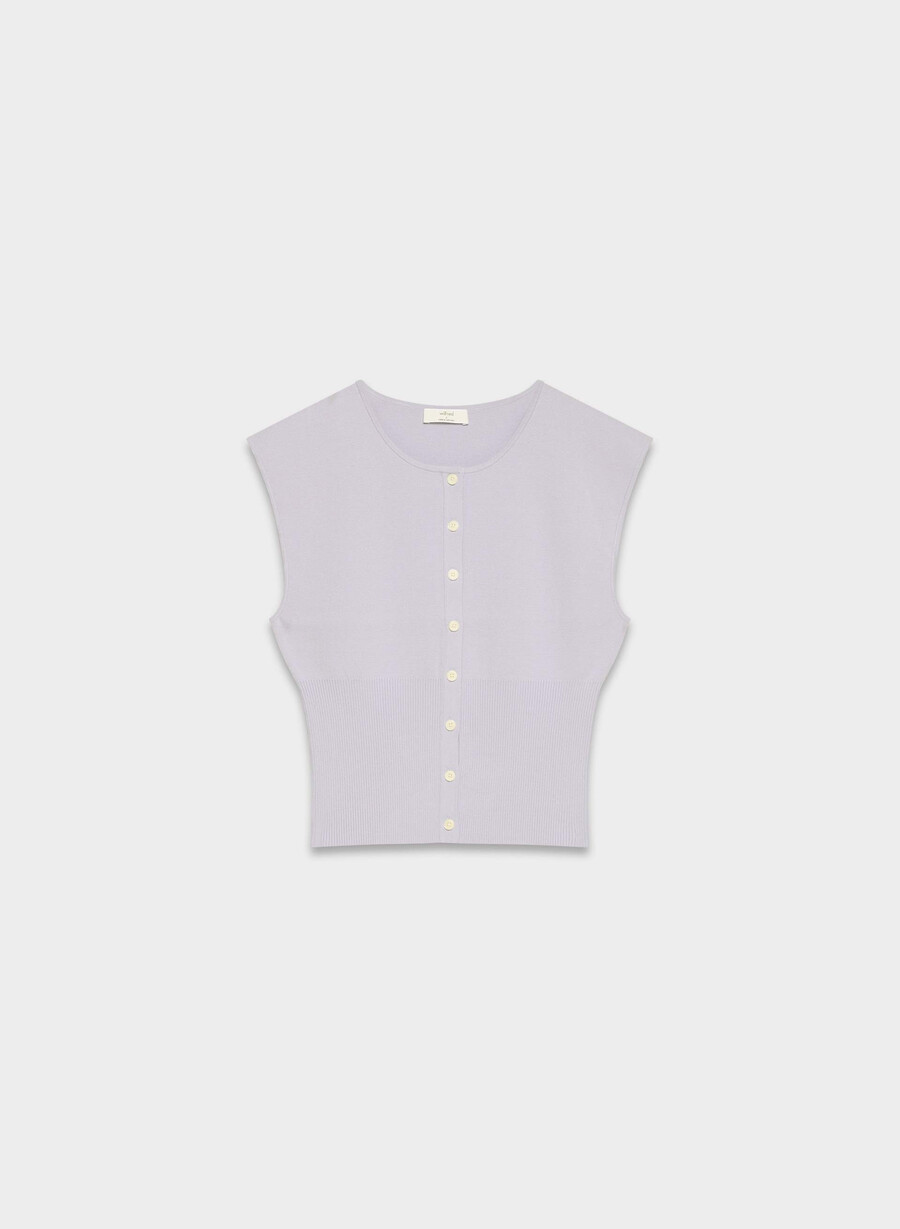 golightly sleeveless cardigan - wonder yarn wildflower lilac