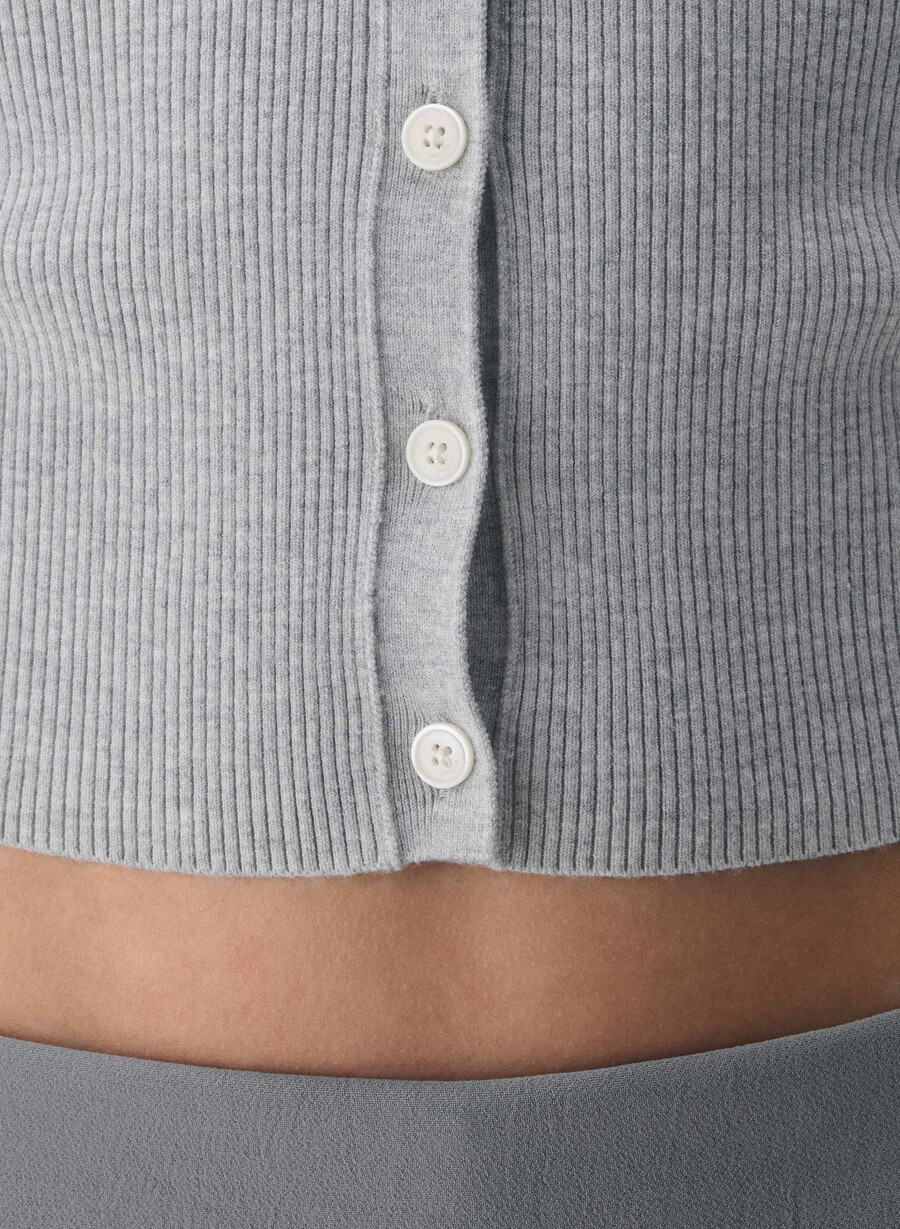 golightly sleeveless cardigan - wonder yarn heather chrome