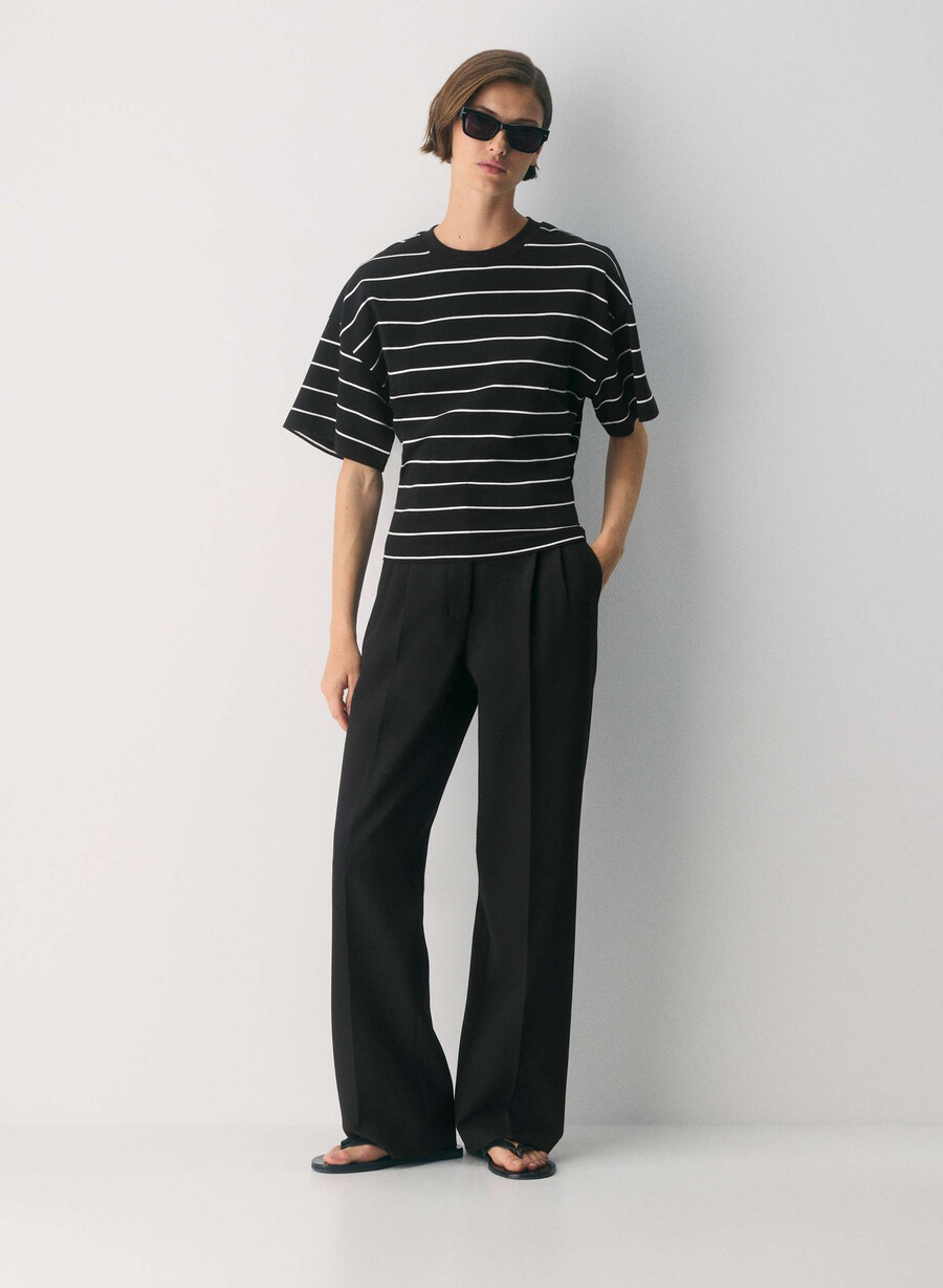 interlock cotton barclay t-shirt blackwhite
