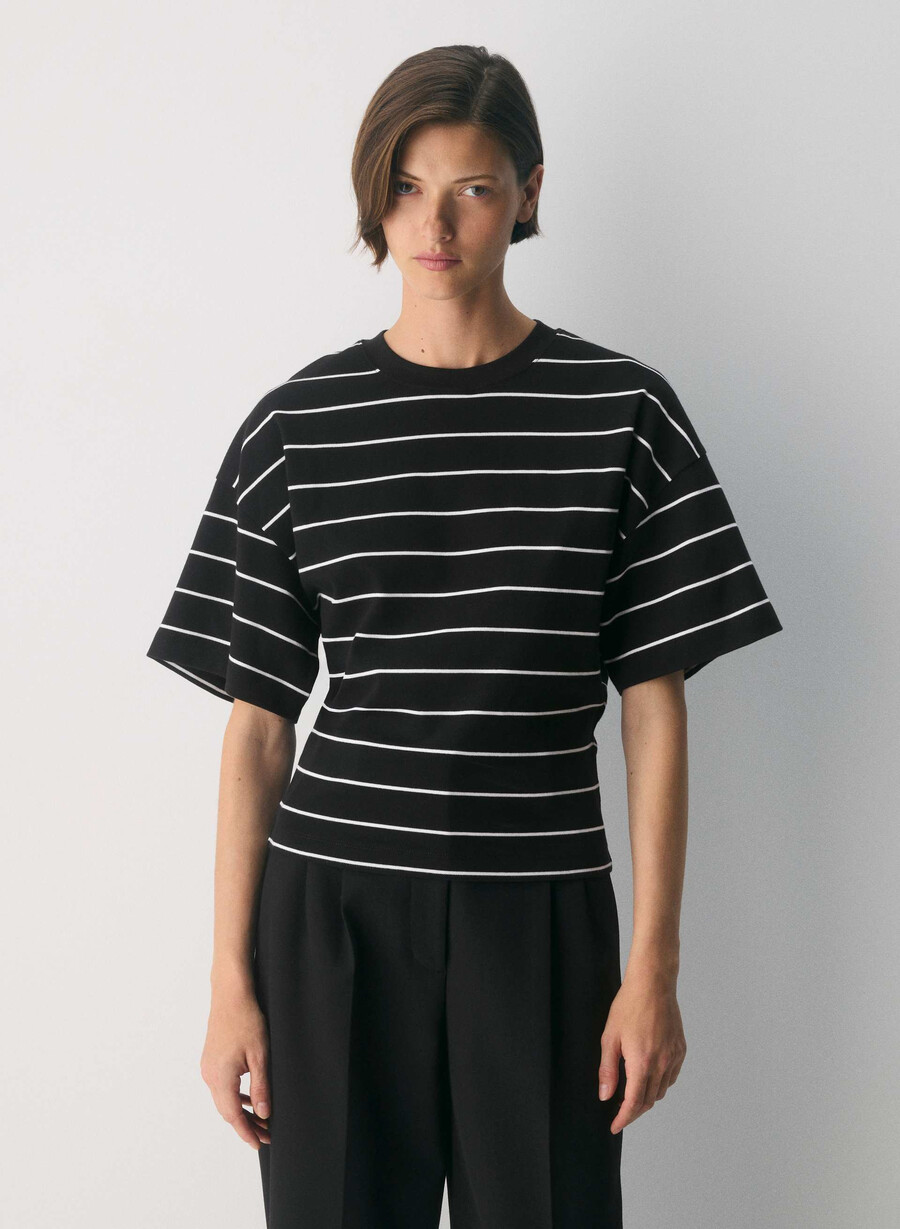 interlock cotton barclay t-shirt blackwhite