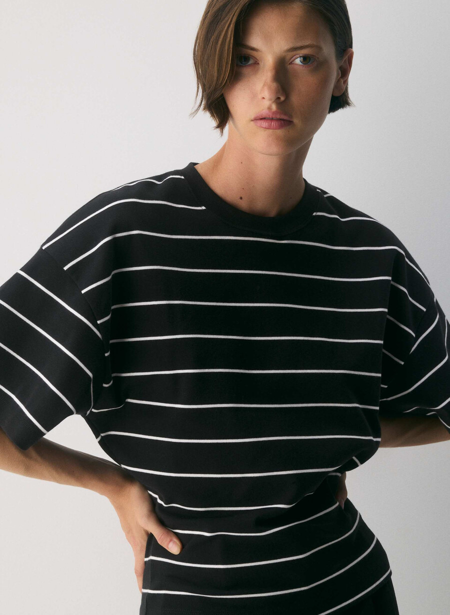 interlock cotton barclay t-shirt blackwhite