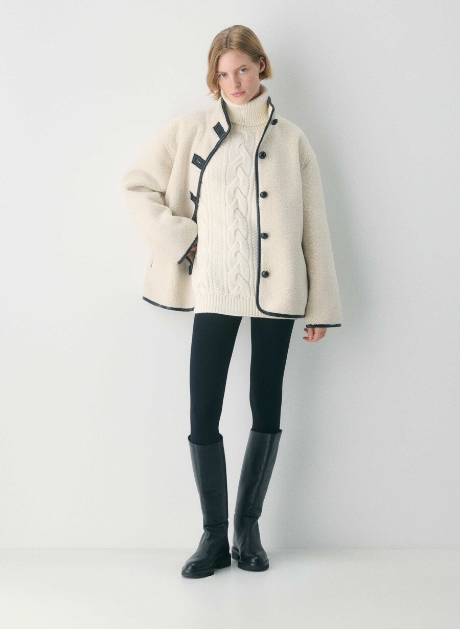 heritage knit merino wool turtleneck whisper white