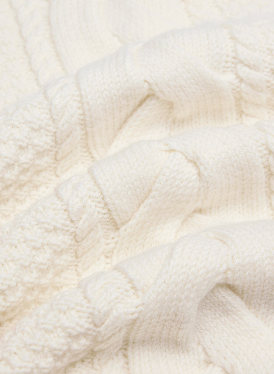 heritage knit merino wool turtleneck whisper white