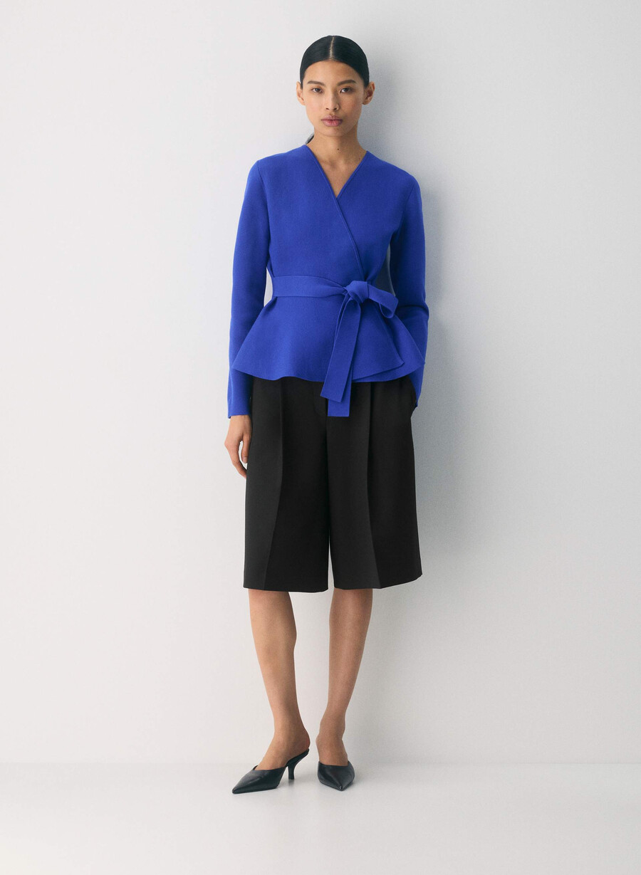 commuter cardigan - wonder yarn ablaze blue