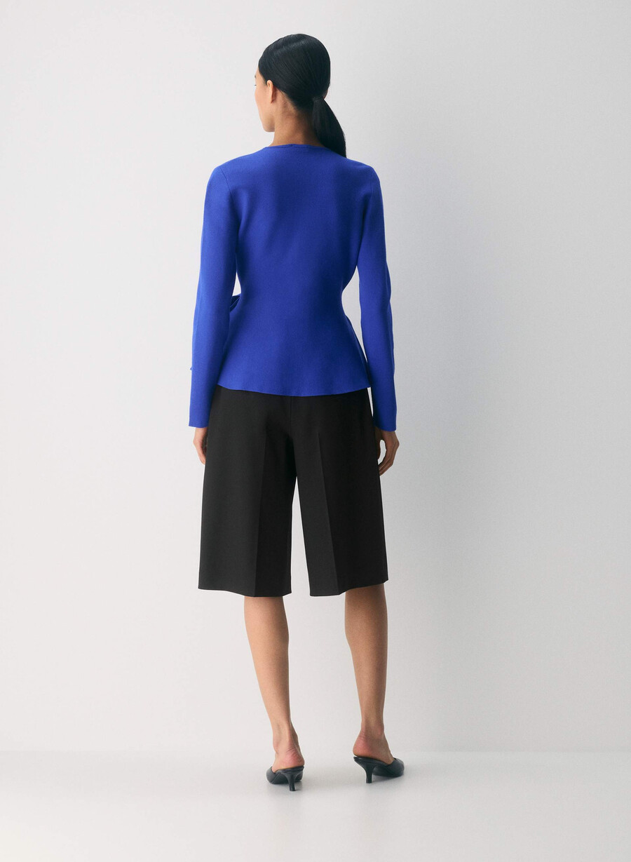 commuter cardigan - wonder yarn ablaze blue