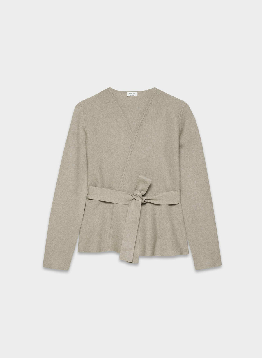 commuter cardigan - wonder yarn heather nomad taupe