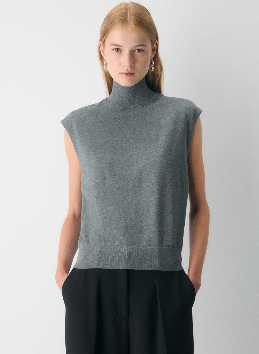 montrose sweater vest heather dark grey