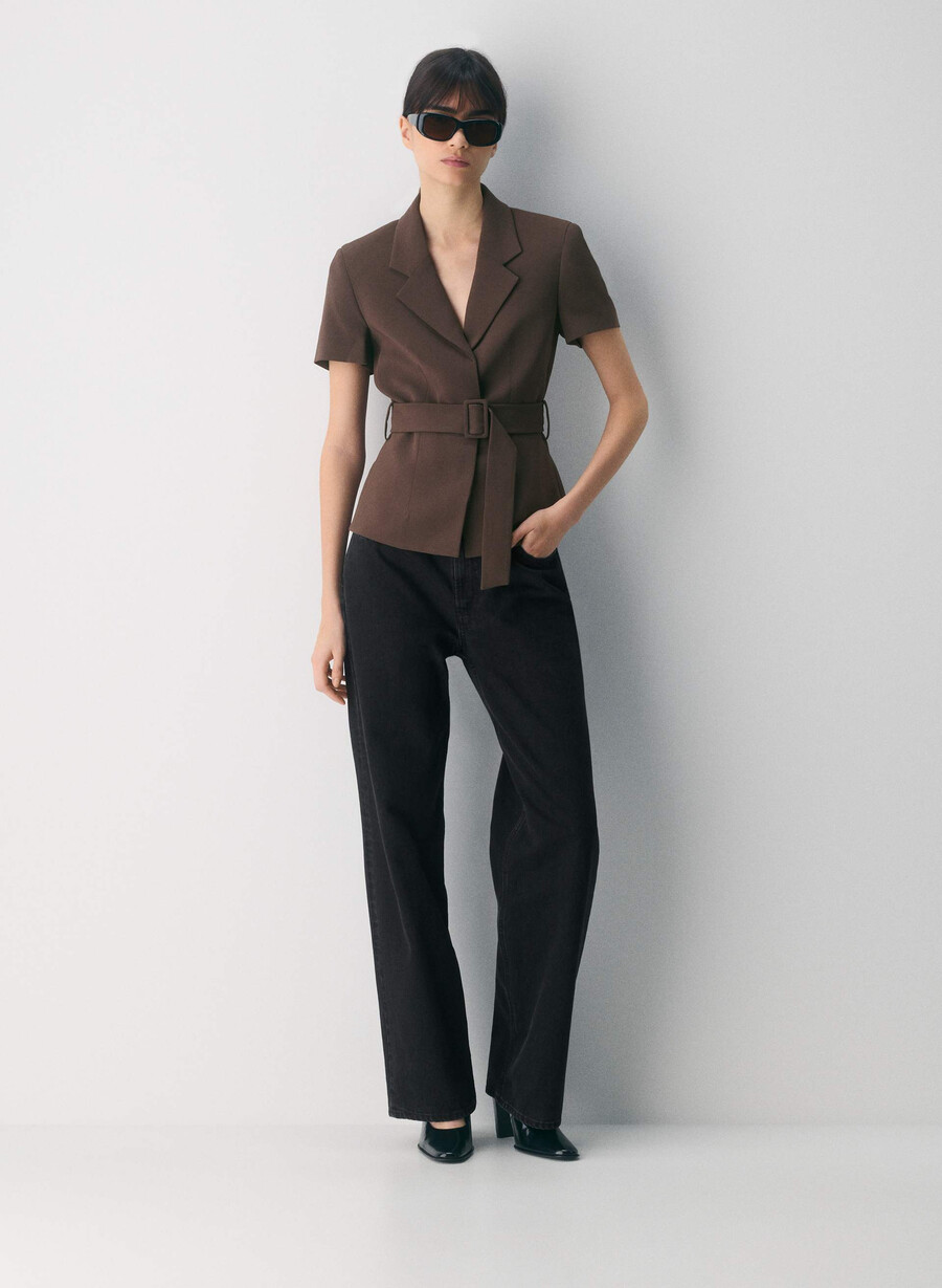 brynn jacket - sway crepe rich mocha brown