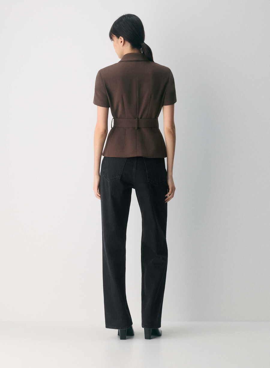brynn jacket - sway crepe rich mocha brown