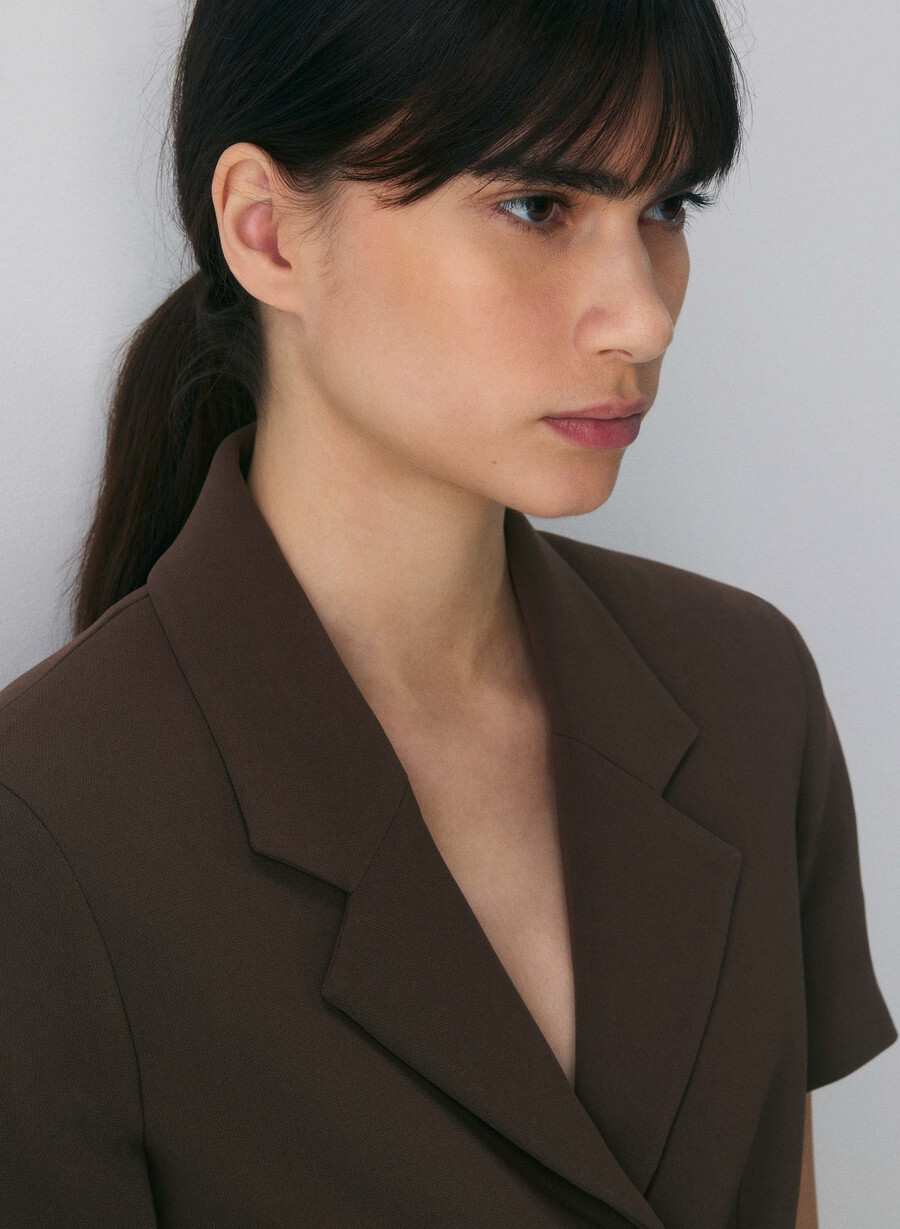brynn jacket - sway crepe rich mocha brown