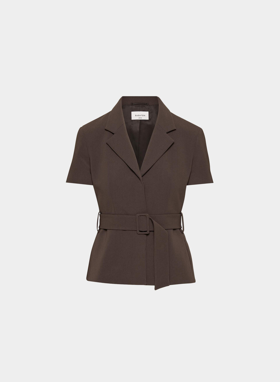 brynn jacket - sway crepe rich mocha brown