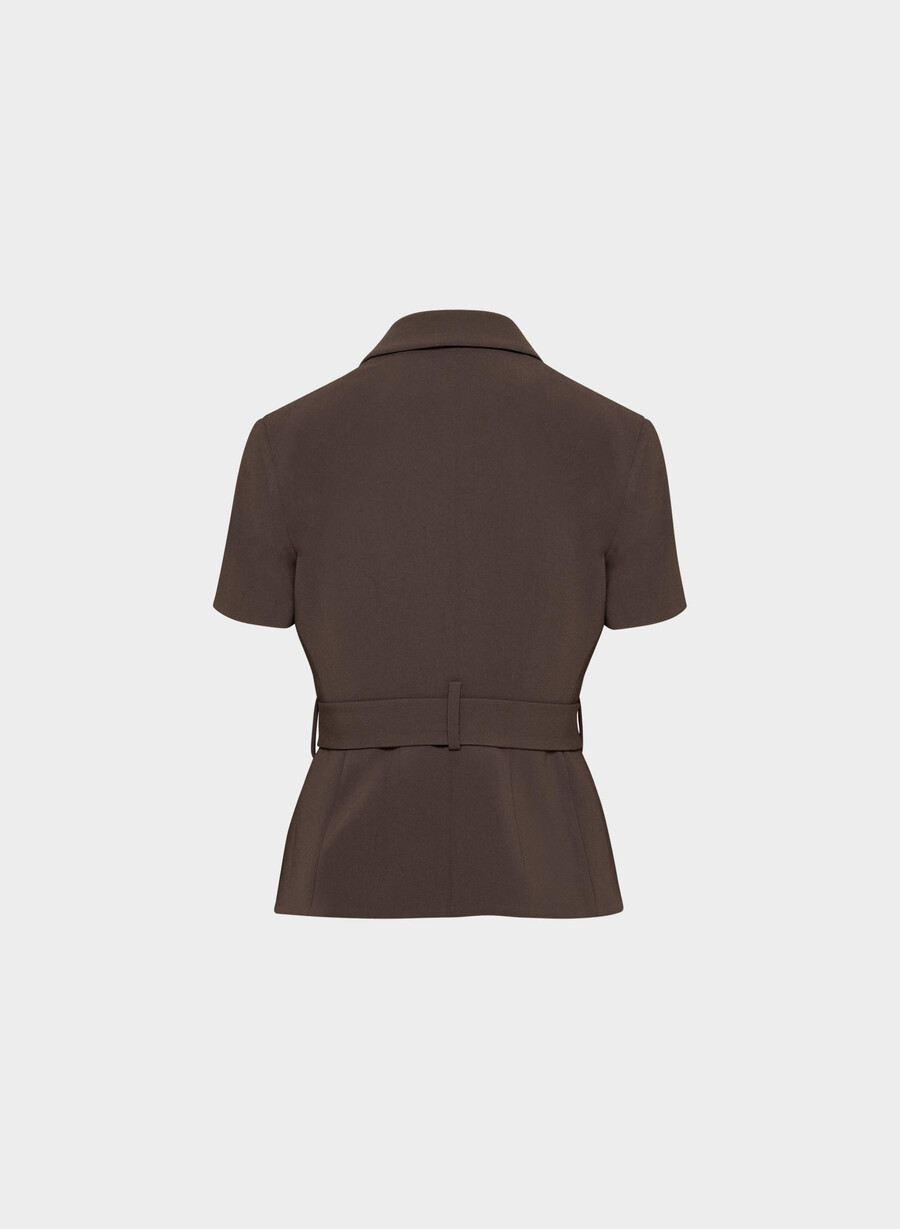 brynn jacket - sway crepe rich mocha brown