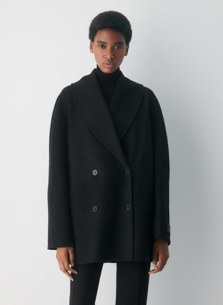 the mezzanine double-faced coat - luxe rewool black