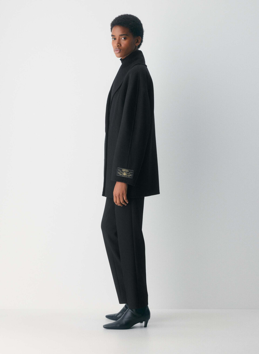the mezzanine double-faced coat - luxe rewool black