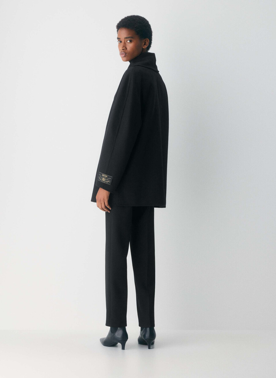 the mezzanine double-faced coat - luxe rewool black
