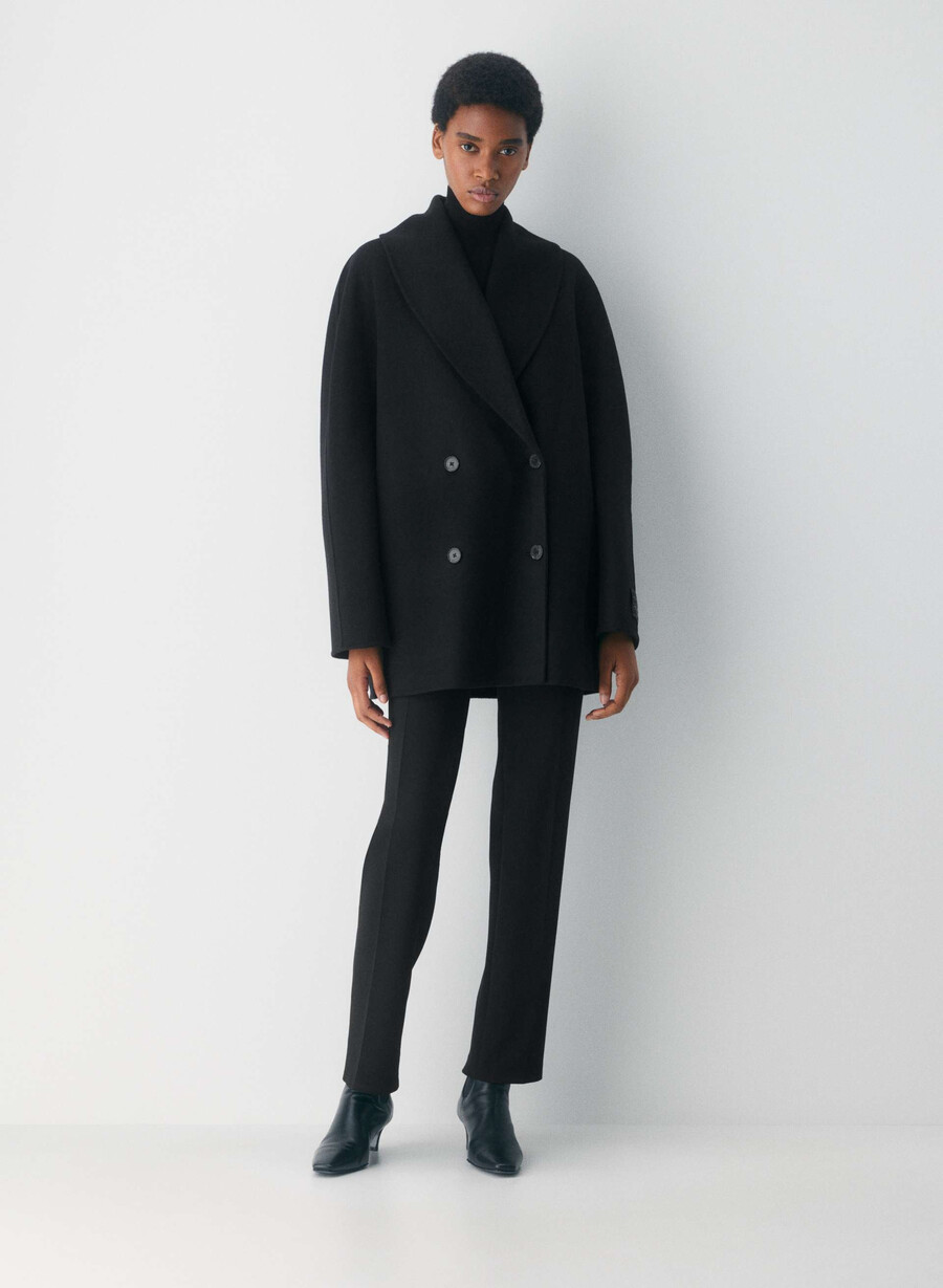 the mezzanine double-faced coat - luxe rewool black