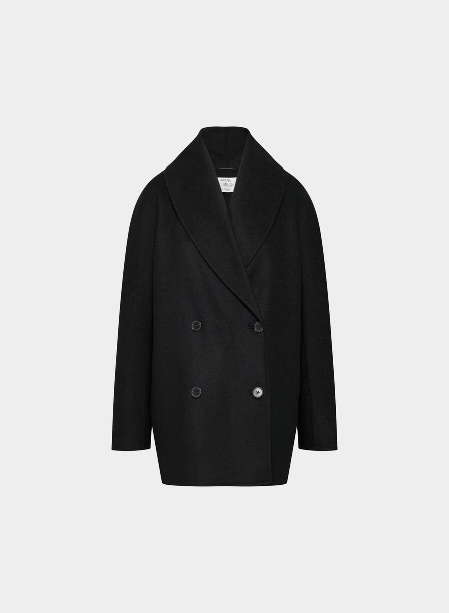 the mezzanine double-faced coat - luxe rewool black