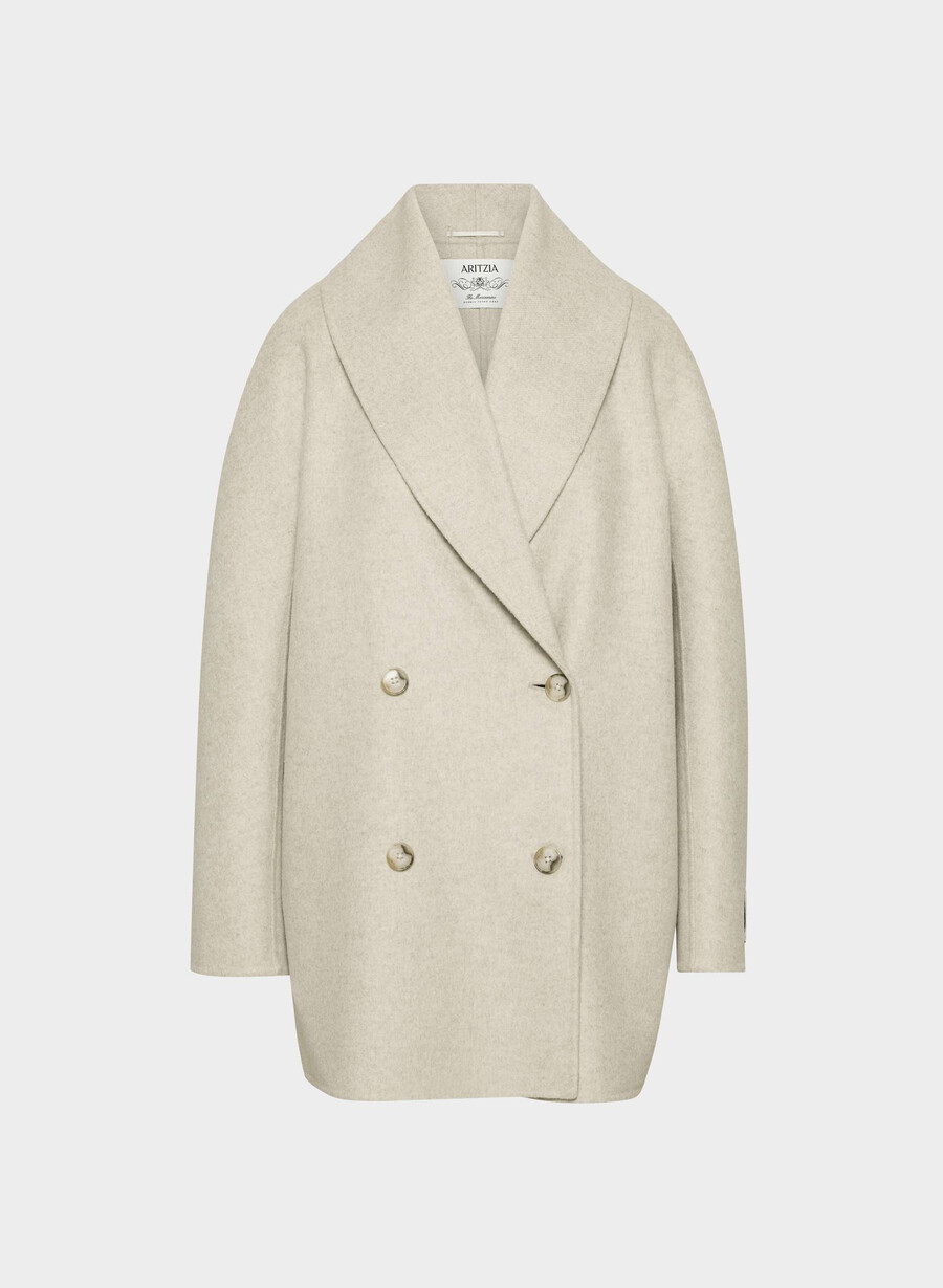 the mezzanine double-faced coat - luxe rewool heather matte pearl