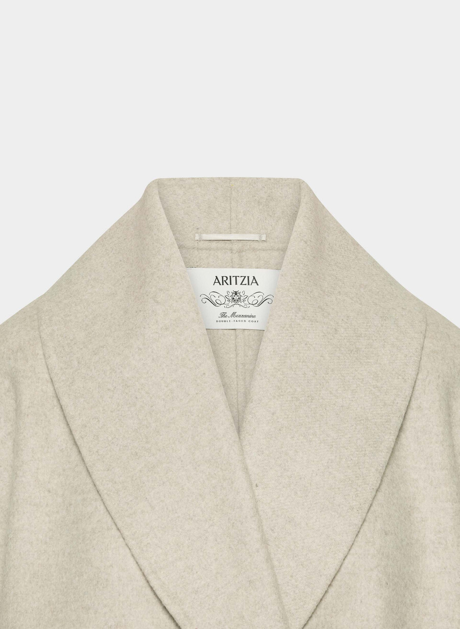 the mezzanine double-faced coat - luxe rewool heather matte pearl