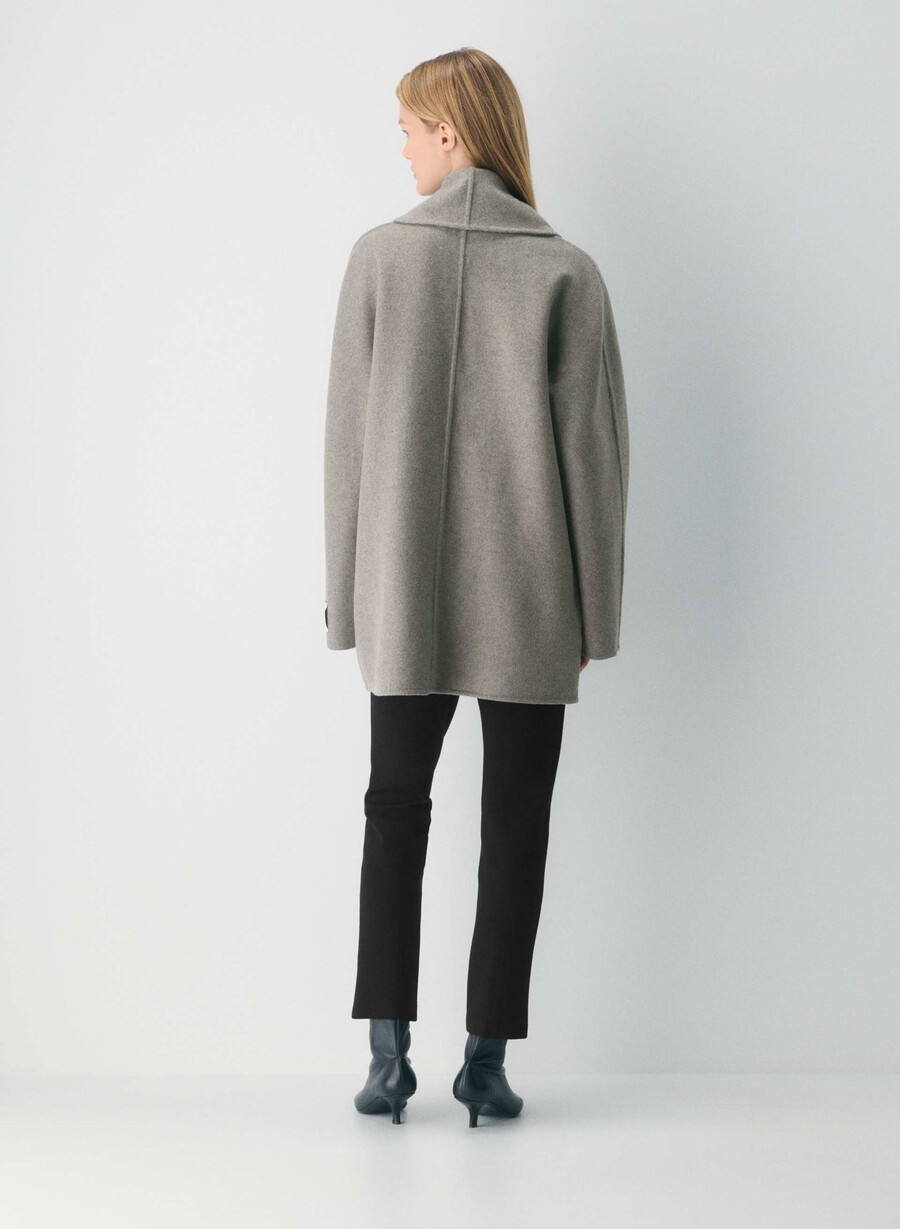 the mezzanine double-faced coat - luxe rewool heather matte pearl