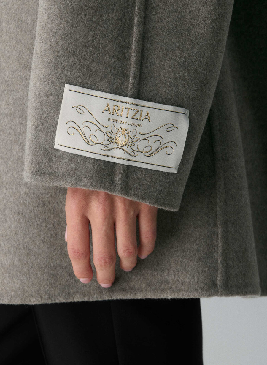 the mezzanine double-faced coat - luxe rewool heather matte pearl