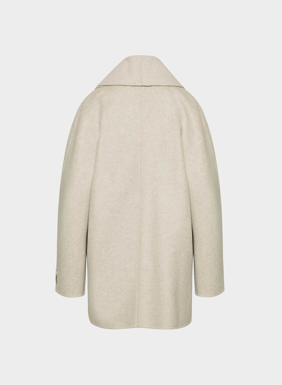 the mezzanine double-faced coat - luxe rewool heather matte pearl