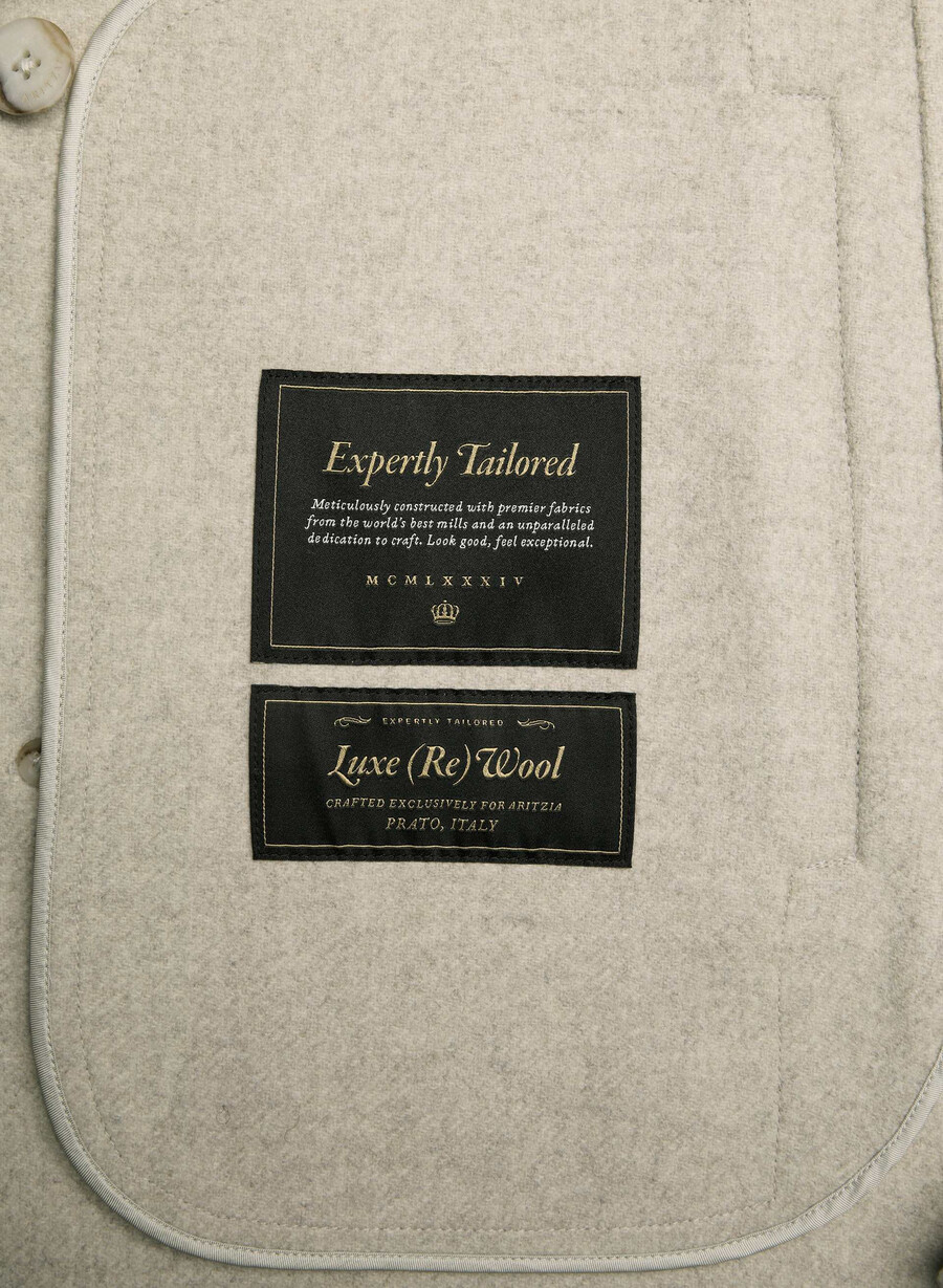 the mezzanine double-faced coat - luxe rewool heather matte pearl