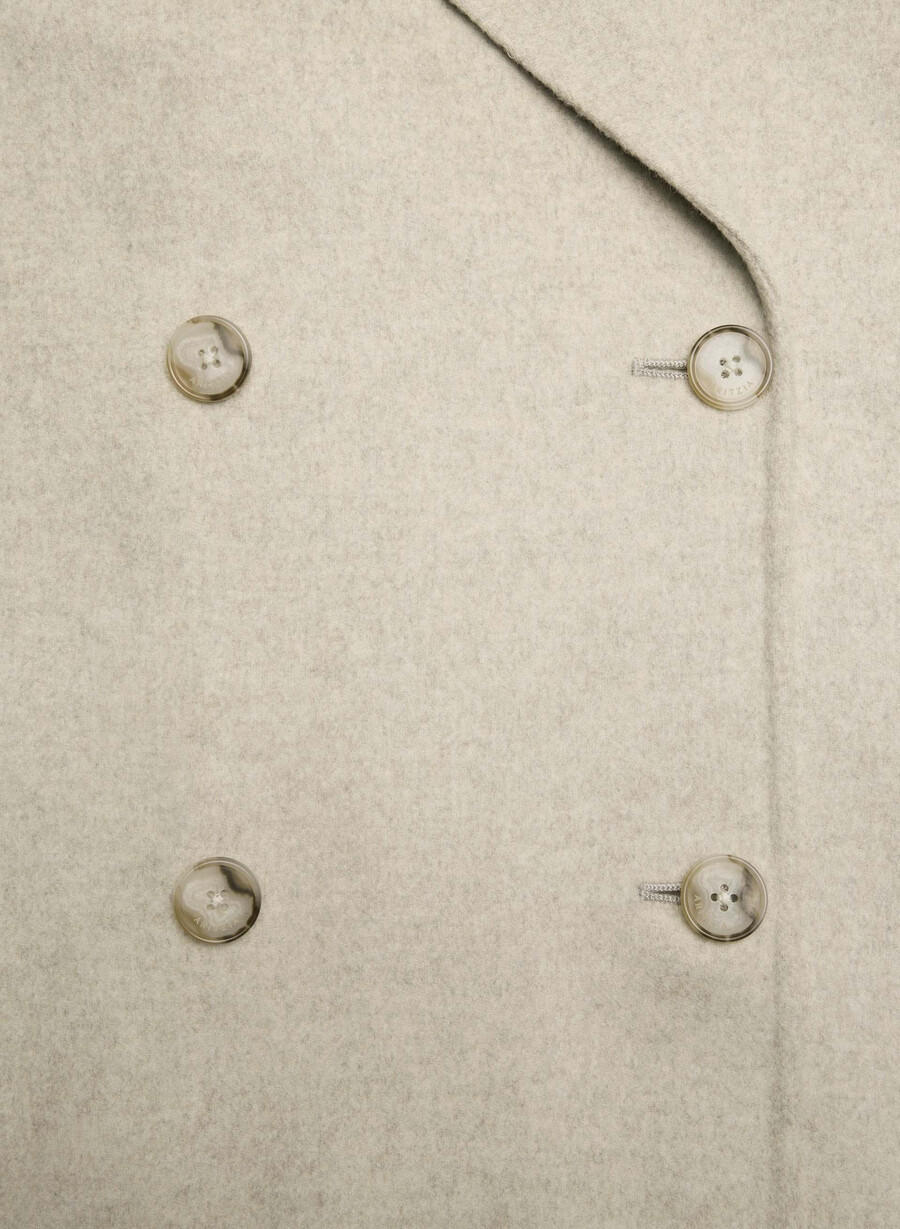 the mezzanine double-faced coat - luxe rewool heather matte pearl