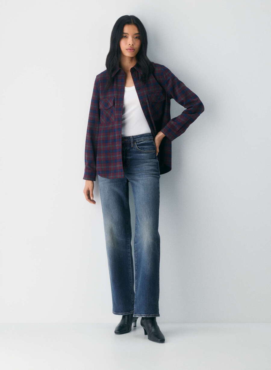 denim forum remy hi-rise wide jean vintage dark blue