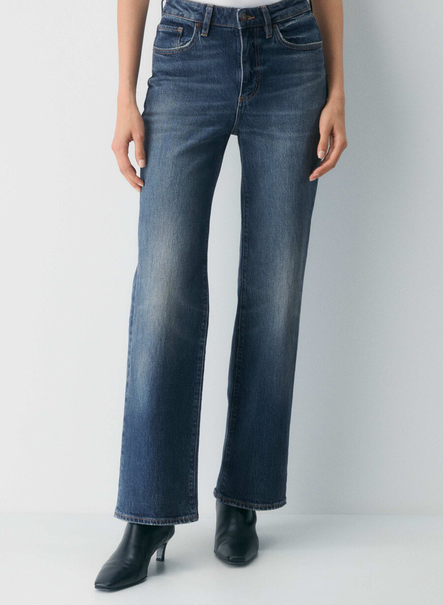 denim forum remy hi-rise wide jean vintage dark blue
