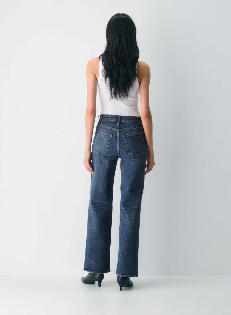 denim forum remy hi-rise wide jean vintage dark blue