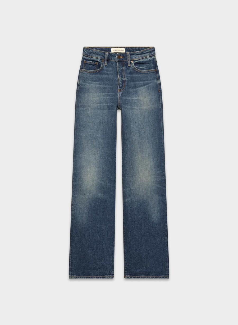 denim forum remy hi-rise wide jean vintage dark blue
