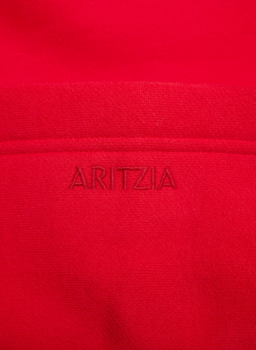 cozy sweatfleece perfect crop hoodie flashing red