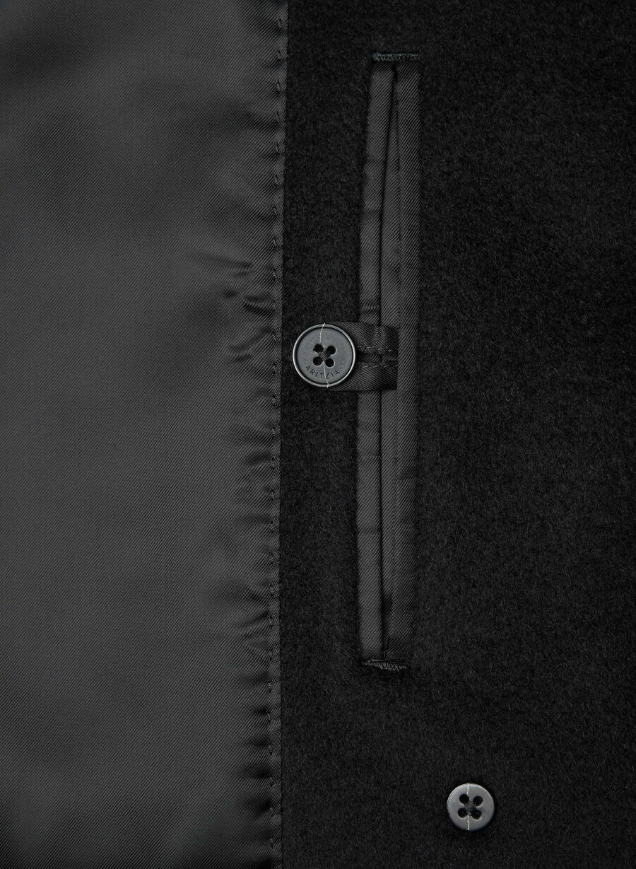 the slouch coat - recamel wool black