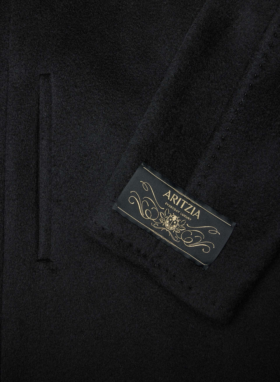 the slouch coat - recamel wool black
