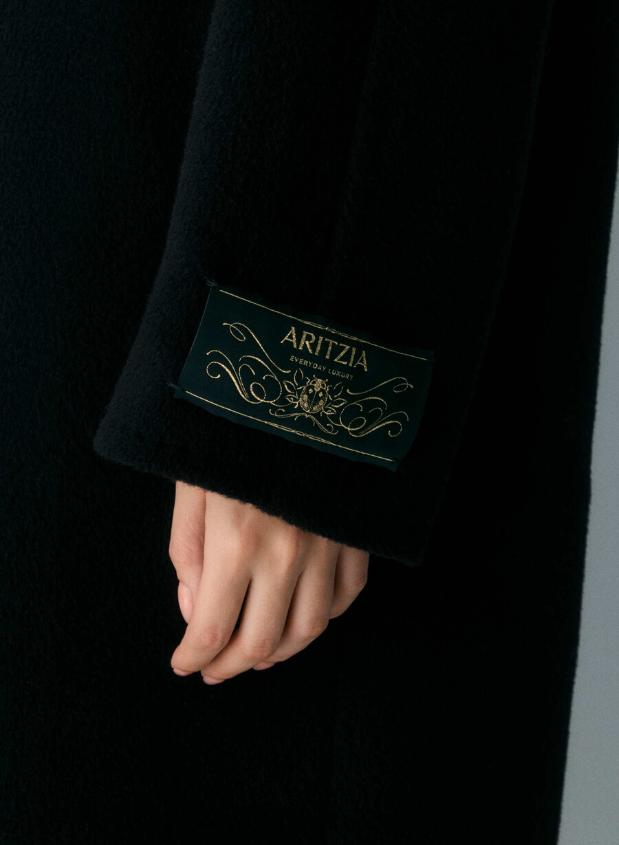 the slouch coat - recamel wool black