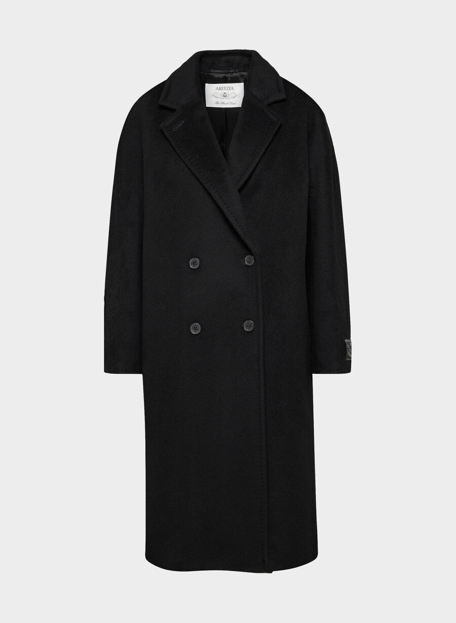 the slouch coat - recamel wool black