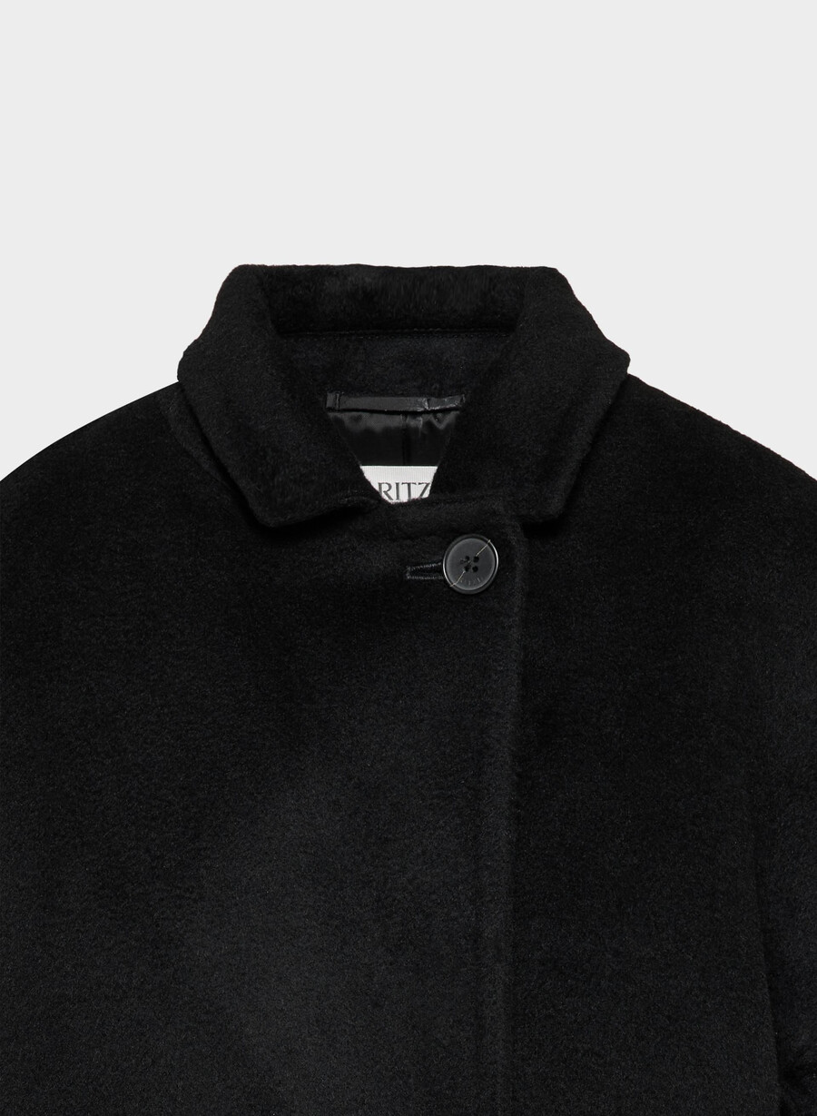 the slouch coat - recamel wool black