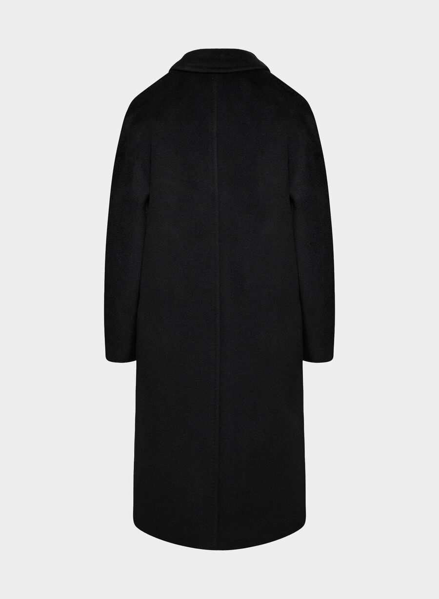 the slouch coat - recamel wool black