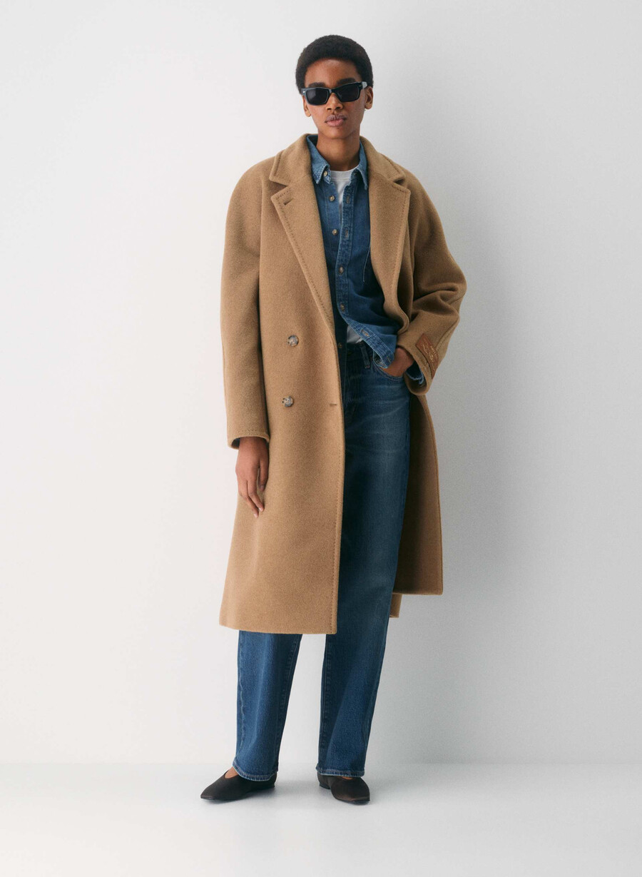 the slouch coat - recamel wool cocoa sand
