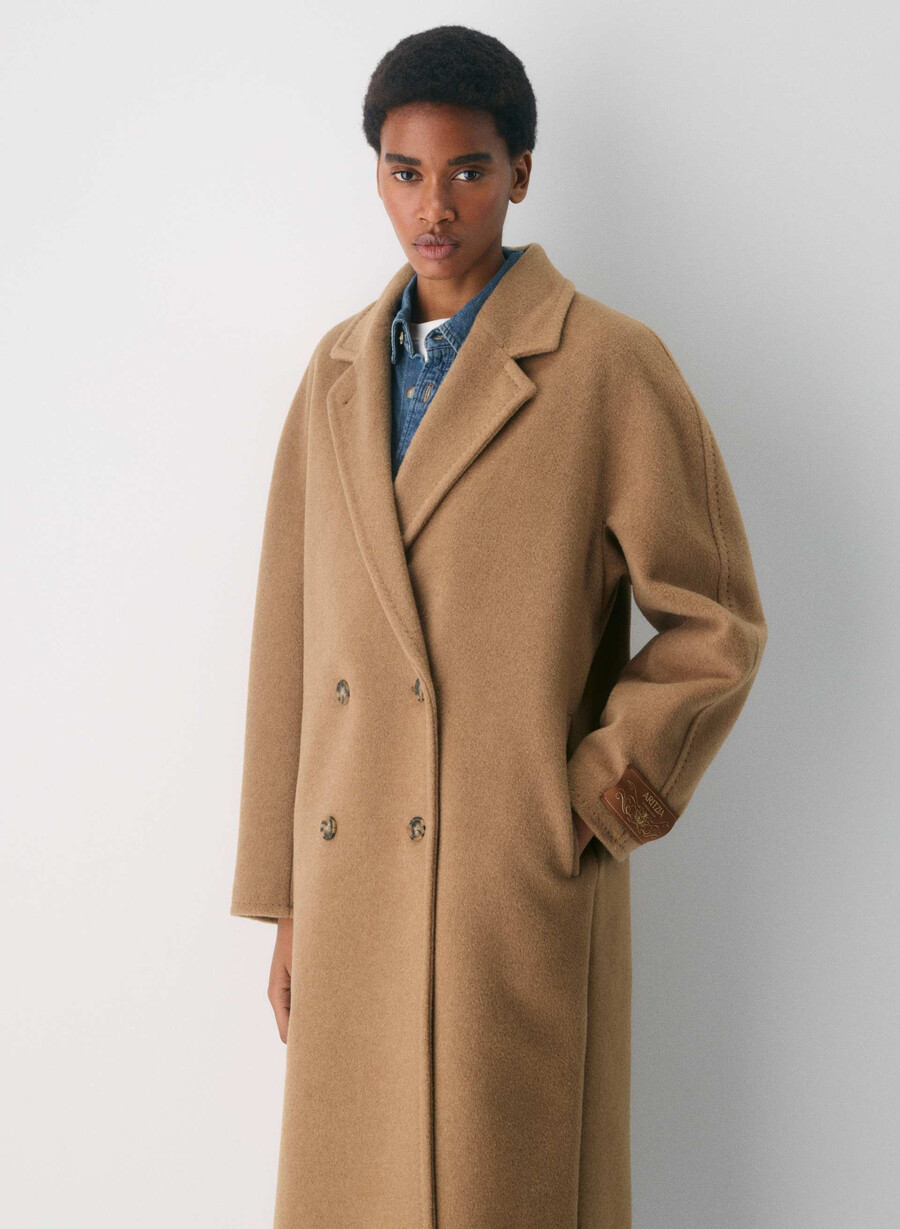 the slouch coat - recamel wool cocoa sand