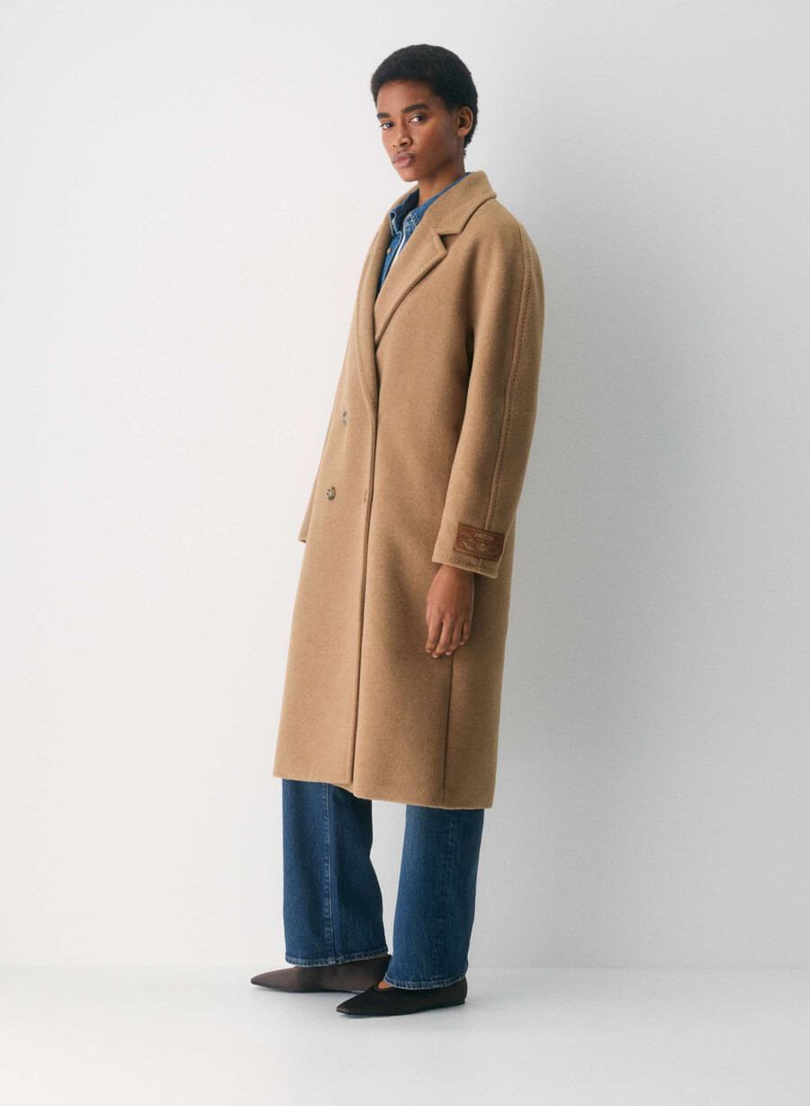 the slouch coat - recamel wool cocoa sand